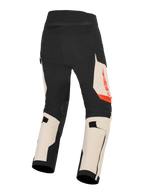 Alpinestars Halo Pro Drystar® XF Lamineret Bukser, adventure motorcykelbukser til herre, sort og beige med røde detaljer, set bagfra med 3L stretch ripstop konstruktion