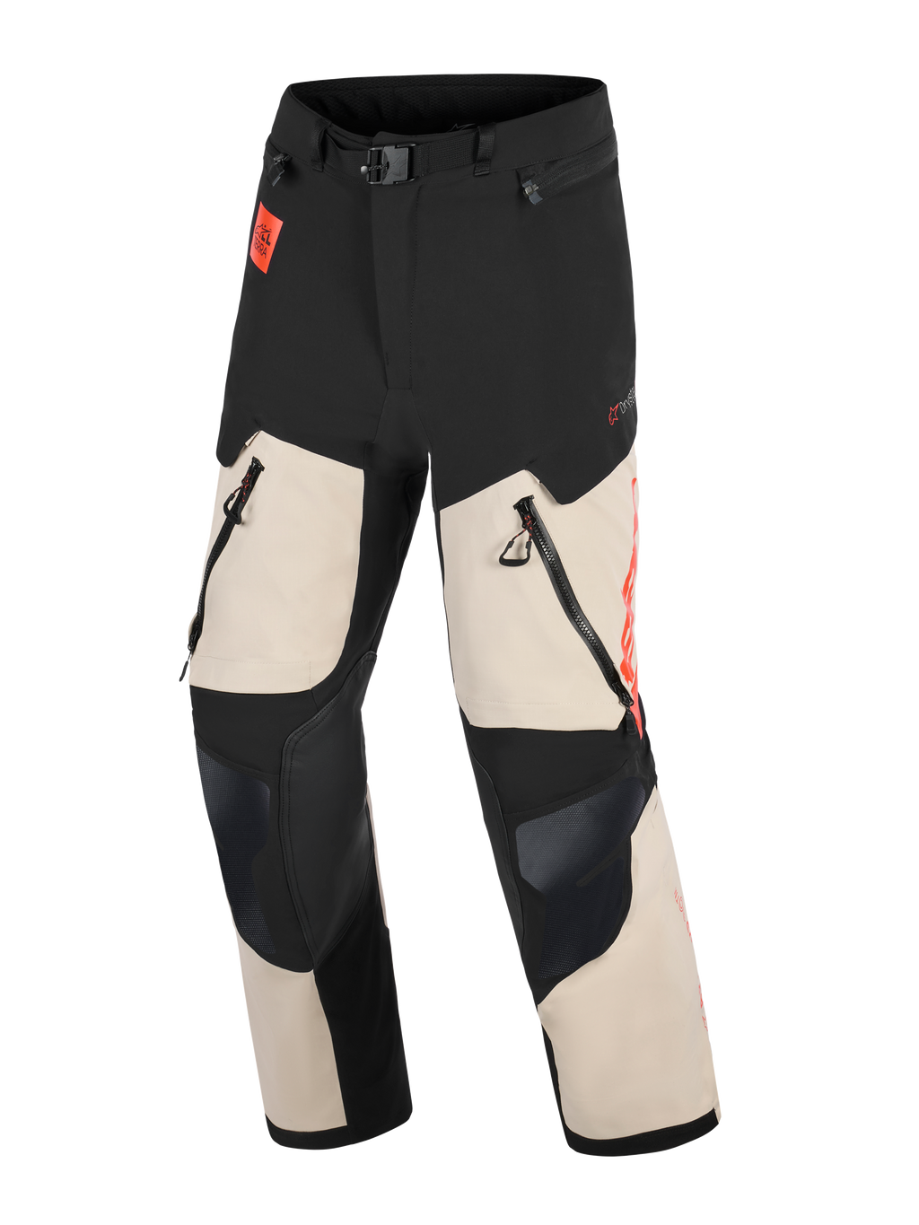 Alpinestars Halo Pro Drystar XF laminerede bukser, herre adventure motorcykelbukser, mastic og sort, vandtæt med direkte ventilation og CE-certificeret beskyttelse