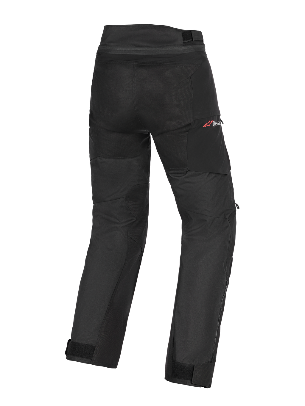 Alpinestars Andes V4 Drystar® Pants - Long, Black motorcycle adventure-touring pants, rear view showing durable textile chassis, adjustable ankle straps, and subtle red Drystar branding