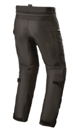 Alpinestars Andes V3 Drystar® bukser, adventure touring motorcykelbukser, sort, set bagfra, med cargolommer, justerbare stropper i talje og ved knæ, forbindelseslynlås til jakker, slidstærk tekstilkonstruktion