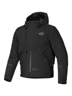 Alpinestars Mootant Vandtæt Parka, herre-motorcykeljakke i sort med integreret hætte og modulært design, CE-certificeret