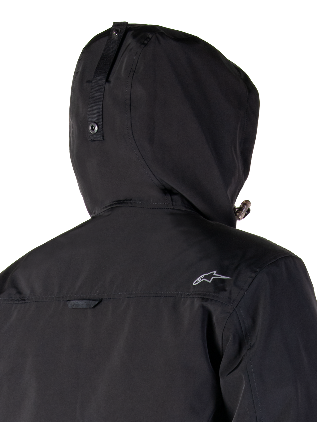 Alpinestars Mootant Waterproof Parka, Black Motorcycle Jacket, modular 4-season design with removable hood, waterproof laminated construction, urban contemporary style