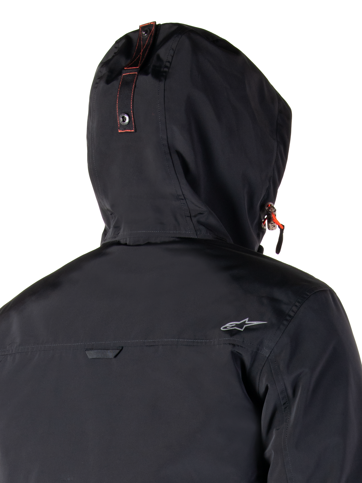 Alpinestars Mootant Vandtæt Parka, motorcykeljakke, Spicy Orange og sort, med et modulært 4-sæsons design med aftagelig hætte, utilitaristisk militærstil og vandtæt tekstilkonstruktion til kørsel i alt slags vejr.