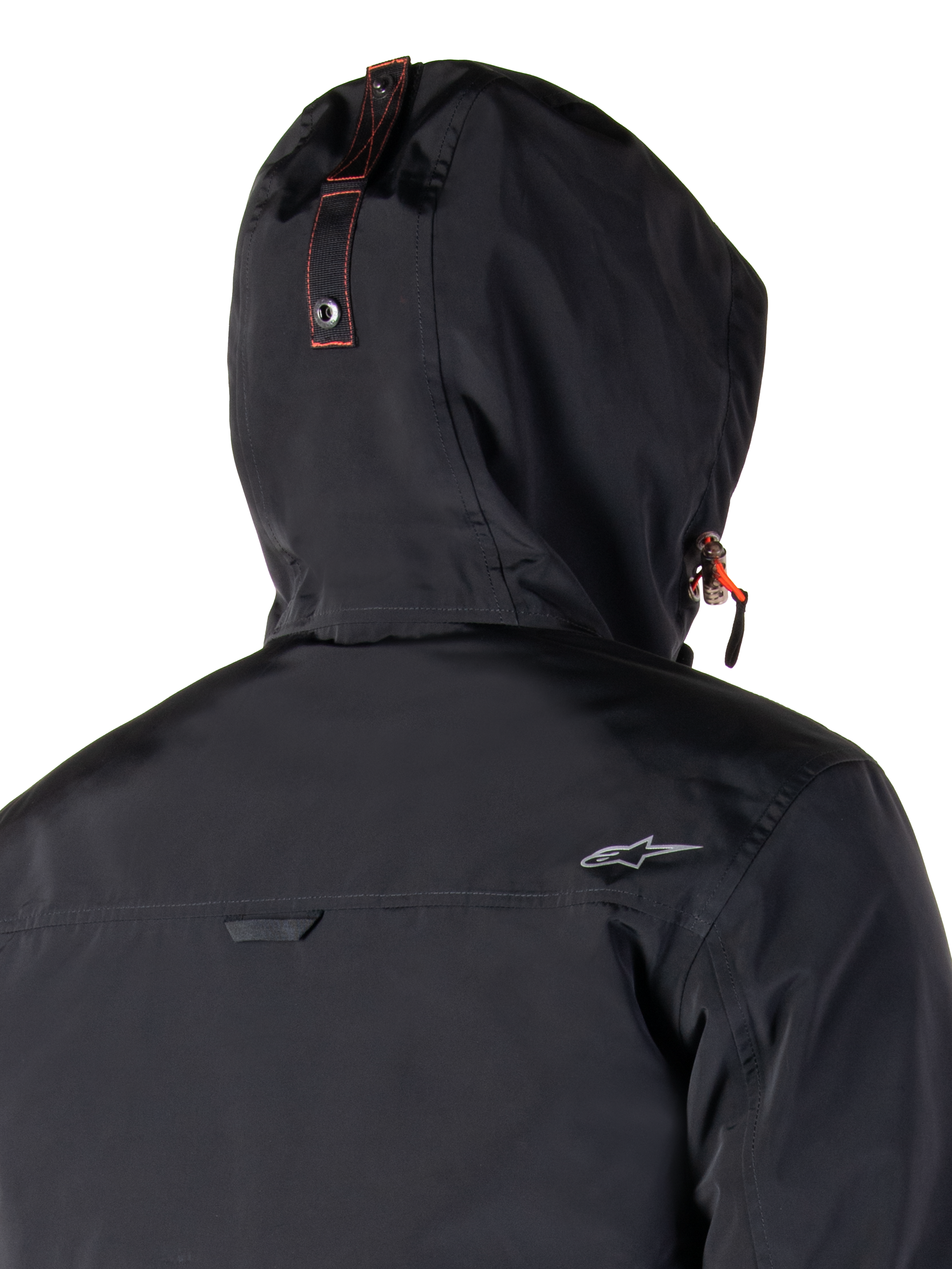 Alpinestars Mootant Vandtæt Parka, motorcykeljakke, Spicy Orange og sort, med et modulært 4-sæsons design med aftagelig hætte, utilitaristisk militærstil og vandtæt tekstilkonstruktion til kørsel i alt slags vejr.