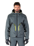 Alpinestars Morush Waterproof Parka, urban grå motorcykeljakke, iøjnefaldende gule lynlåse og sorte detaljer, design med hætte og store frontlommer, teknisk streetwear-inspireret styling