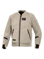 Alpinestars Flight Air-jakke, Aluminum Grey motorcykeljakke, urban køreudstyr i bomber-stil med udvidede 3D mesh-paneler for maksimal luftstrøm, sort Alpinestars-logo på brystet og to lynlåslommer foran