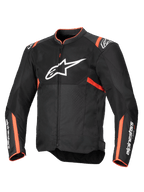 Alpinestars T-SPS Air V2 jakke, herremotorcykeljakke, sort og fluorescerende rød, mesh-paneler for luftstrøm, Tech-Air® klar.