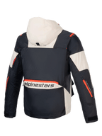 Alpinestars Mogress Air Jakke, urban herre-motorcykeljakke i sort og almond ripstop med orange detaljer, set bagfra.