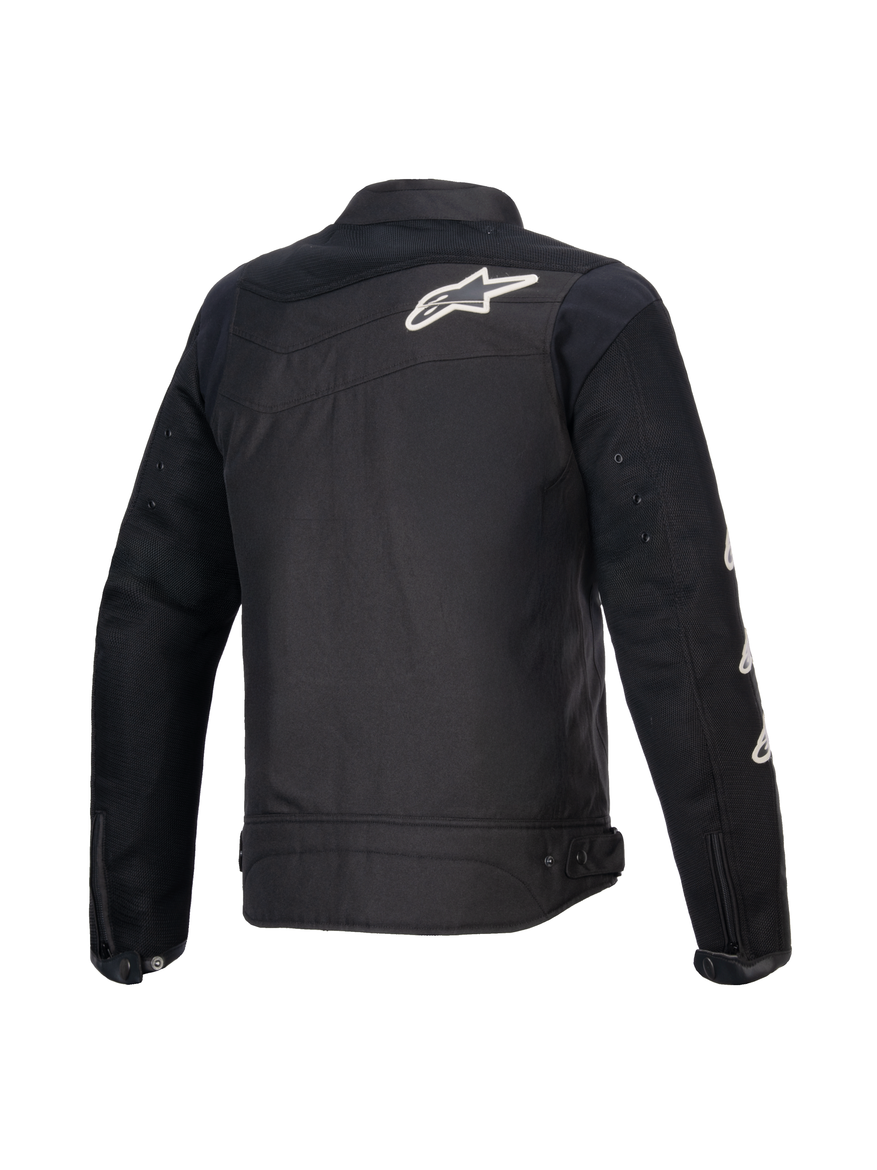 Alpinestars T-Dyno Air Jakke, set bagfra af herre motorcykeltekstiljakke i sort, med 3D-meshpaneler og CE-certificering