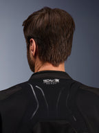 Alpinestars SMX Air Jakke, detalje af nakkeområdet bagpå, sort tekstil med hvidt TECH-AIR READY-logo, viser ventileret mesh-konstruktion og kompatibilitet med airbag-system.