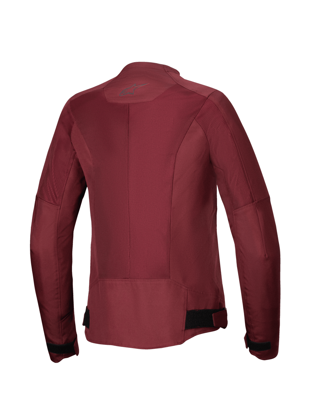 Alpinestars Stella C-1 Air-jakke, motorcykeljakke til kvinder, bordeaux, set bagfra med store tech mesh-paneler for luftstrøm, reflekterende logo i nakken og justerbare taljestropper, urbant køreudstyr
