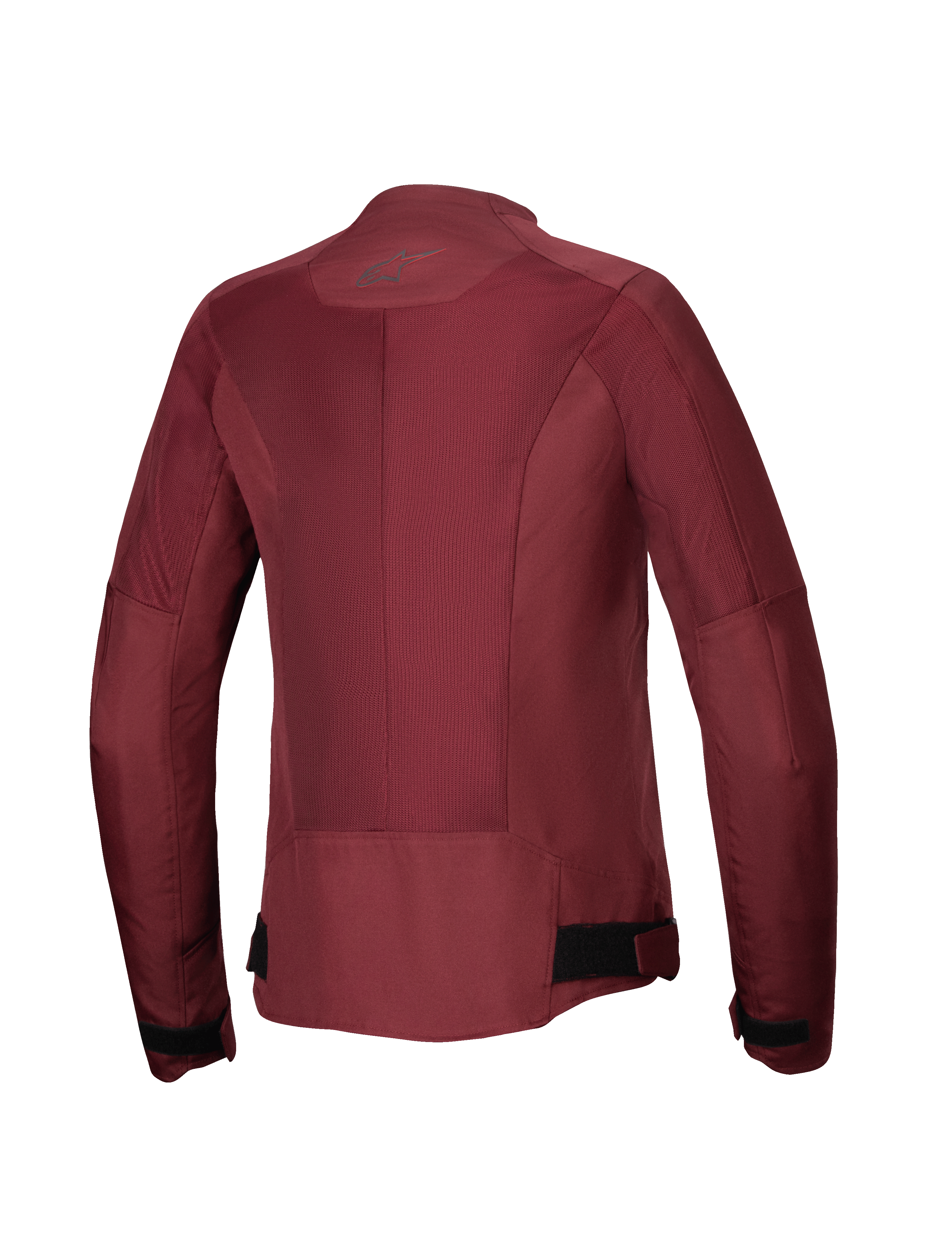 Alpinestars Stella C-1 Air-jakke, motorcykeljakke til kvinder, bordeaux, set bagfra med store tech mesh-paneler for luftstrøm, reflekterende logo i nakken og justerbare taljestropper, urbant køreudstyr