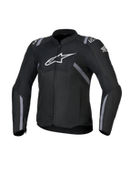 Honda Woman Stella T-SPS Air V2 Jacket, Women's Textile Motorcycle Jacket, Black with white Alpinestars and Honda logos, gray stripe accents, perforated mesh panels for airflow, sport riding fit