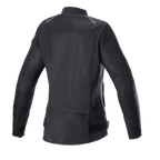 Alpinestars Eloise V2 Air-jakke til damer, sort, motorcykeljakke i bomber-stil set bagfra, omfattende mesh-paneler til køling, forlænget rygprofil, slidstærkt 600D poly-stof og mesh-konstruktion