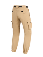 Alpinestars Flex-AST Cargo bukser - Short, urbane motorcykelbukser, lys beige, set bagfra med cargolommer på siderne, elastiske ankelmanchetter og baglommer med sorte detaljer, robust moderne design