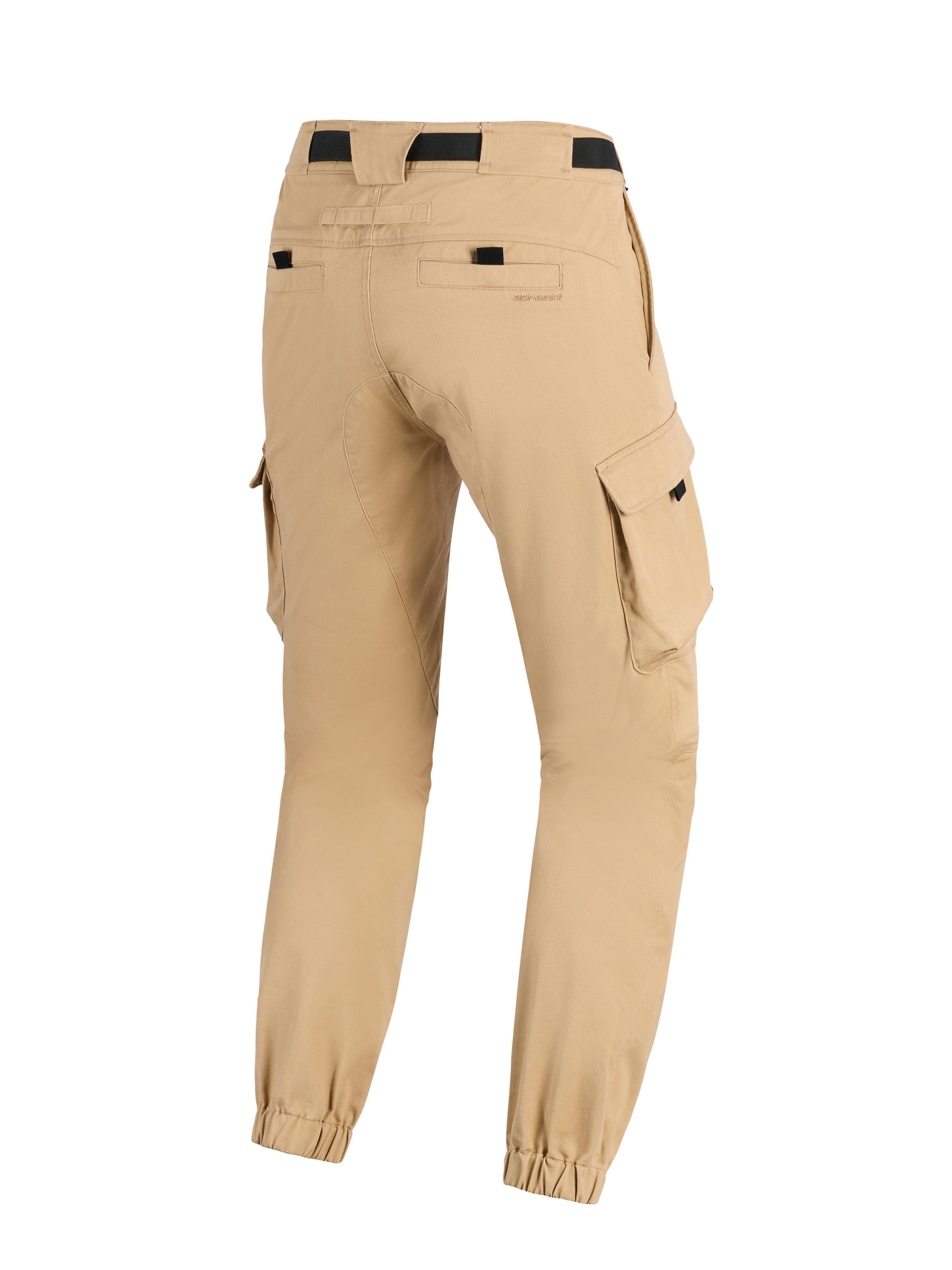 Alpinestars Flex-AST Cargo bukser - Short, urbane motorcykelbukser, lys beige, set bagfra med cargolommer på siderne, elastiske ankelmanchetter og baglommer med sorte detaljer, robust moderne design