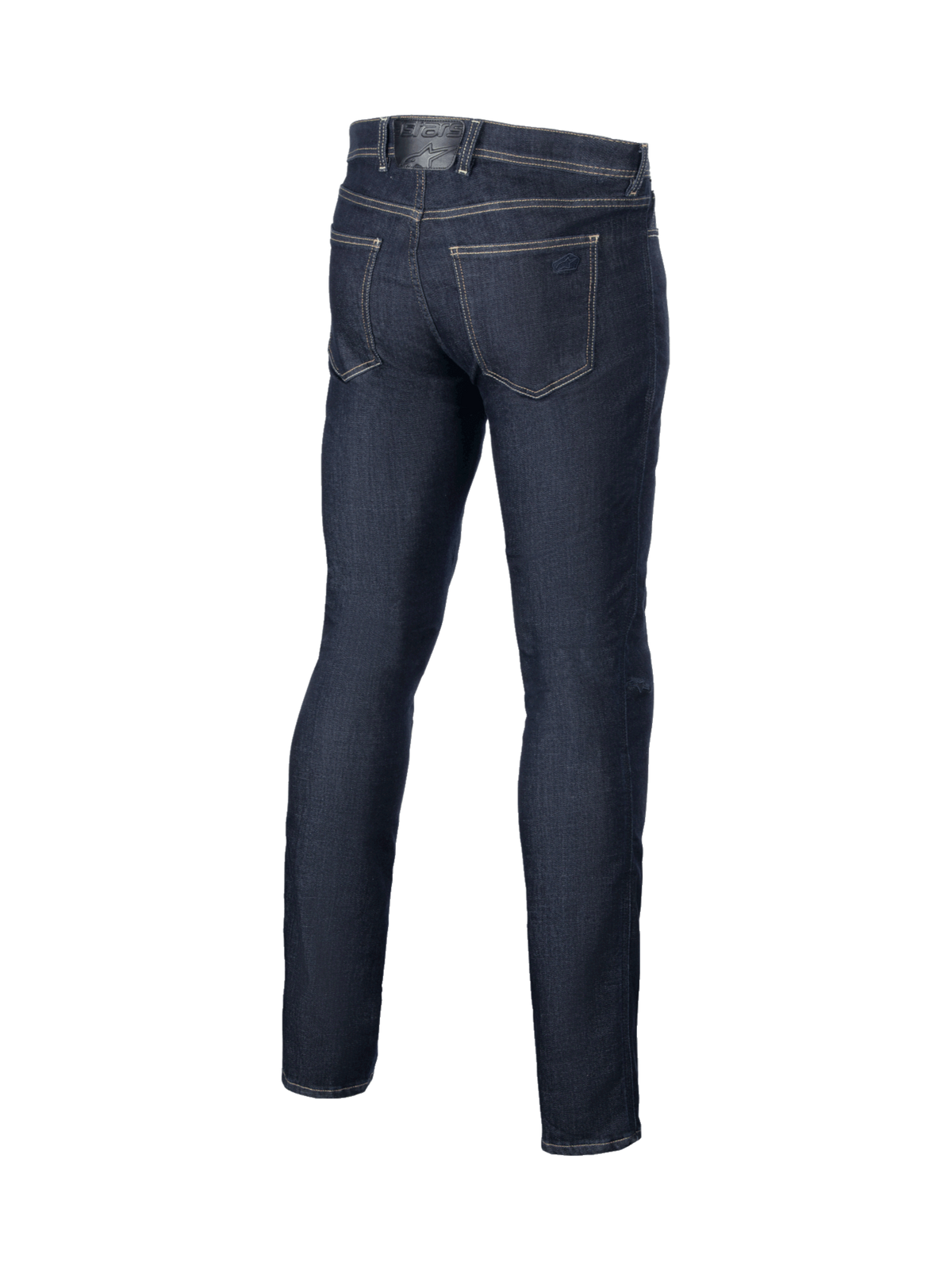Alpinestars Cult-8 Stretch Jeans Bukser, herre-motorcykeljeans i mørkeblå, set bagfra med afslappet lige pasform