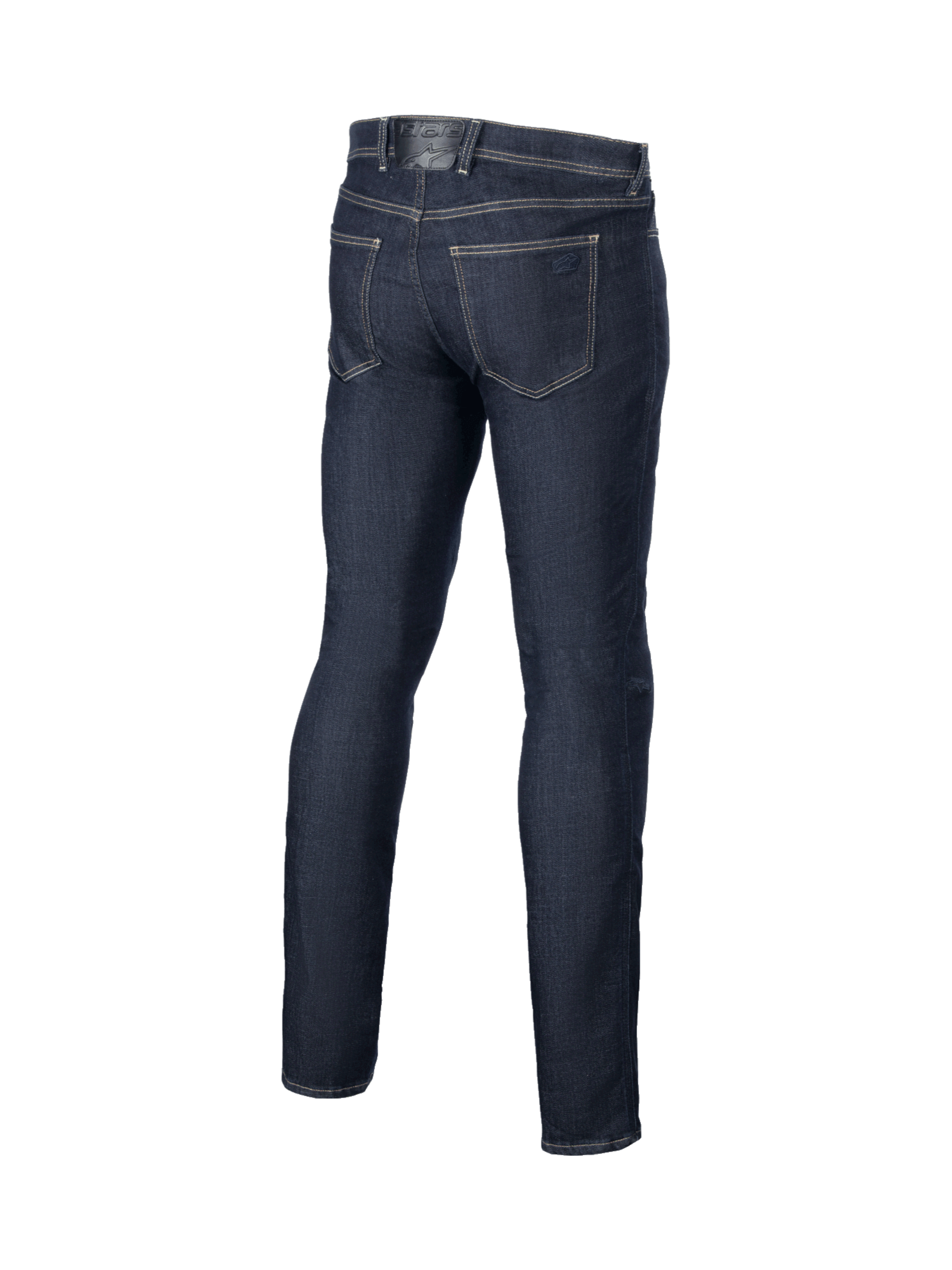 Alpinestars Cult-8 Stretch Jeans Bukser, herre-motorcykeljeans i mørkeblå, set bagfra med afslappet lige pasform