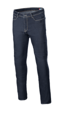 Alpinestars Cult-8 Stretch Denim Pants, motorcykeljeans, Rinse Blue, regulær pasform med lige ben, kontrastsyninger, fem-lomme design og stretch-denimmateriale