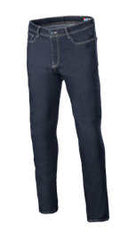 Alpinestars Cult-8 Stretch Denim Pants, motorcykeljeans, Rinse Blue, regulær pasform med lige ben, kontrastsyninger, fem-lomme design og stretch-denimmateriale