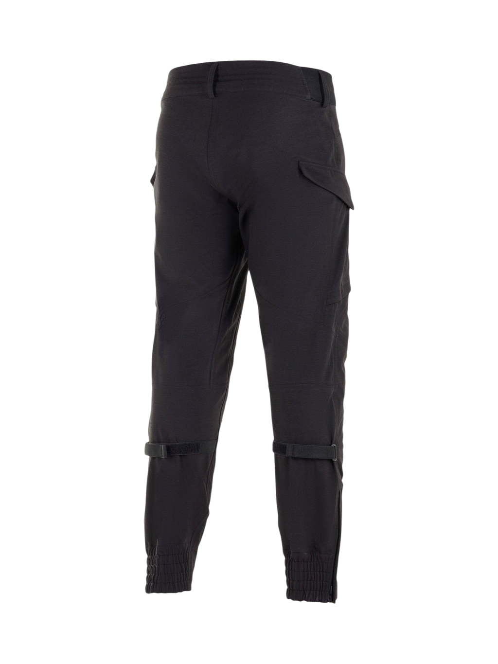 Alpinestars Juggernaut Vandtætte Bukser, sorte herre-motorcykelbukser til urban brug, softshell-materiale med lægjustering og cargolommer, vandtæt membran, set bagfra