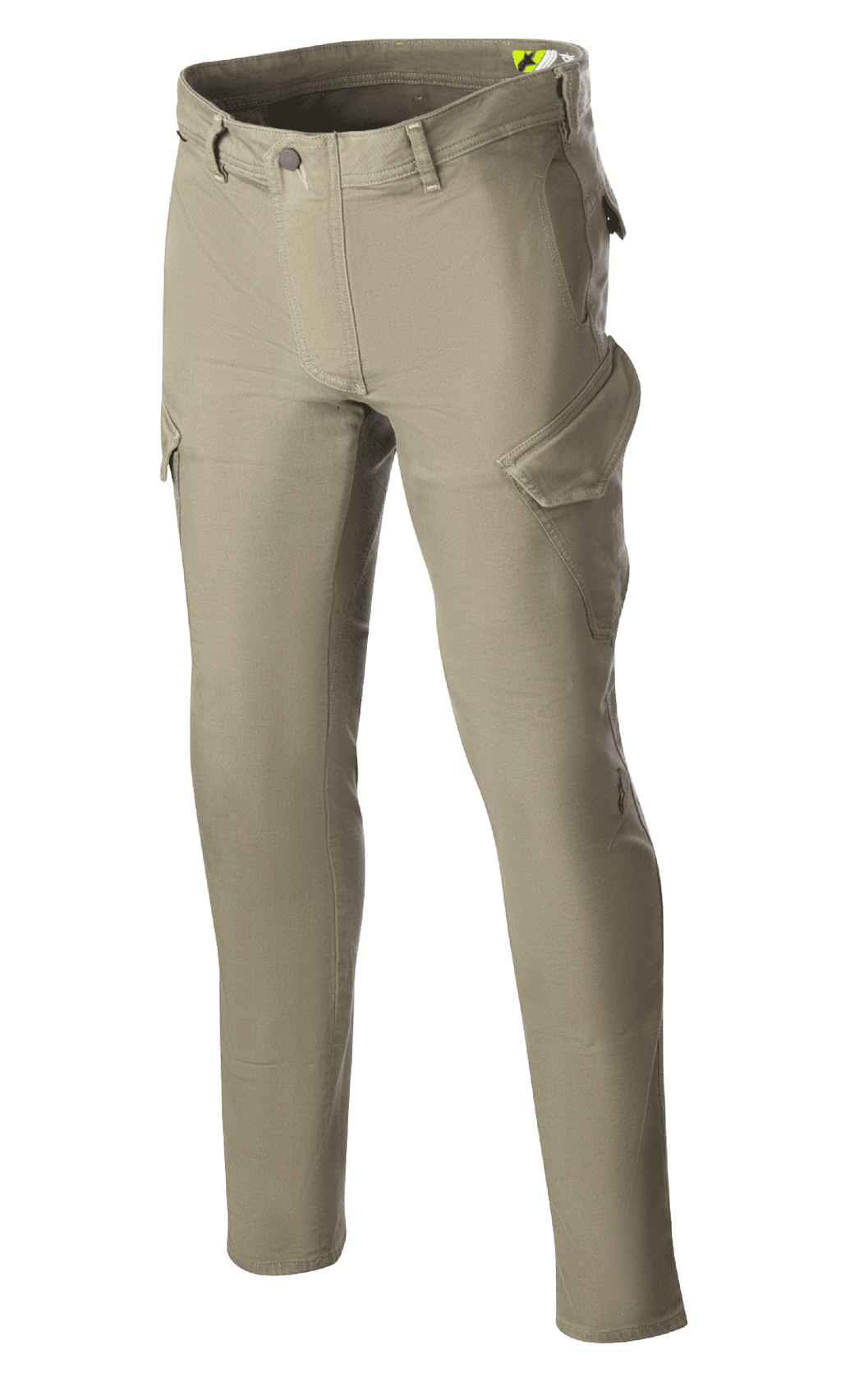 Alpinestars Caliber Slim Fit Tech Riding Pants, motorcykelridebukser, militærgrøn, slim-fit silhuet med cargolommer i kampstil, strækbart Cordura-denimstof, bæltestropper og funktionelt design til by- og landevejskørsel