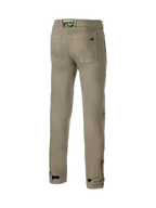 Alpinestars Stratos Regular Fit Tech Riding Pants, Military Green men's urban motorcycle trousers, back view in Cordura denim.