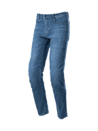 Alpinestars Radon Regular Fit jeans, blå urban herre-motorcykelbukser i denim med CE-certificeret knæbeskyttelse.