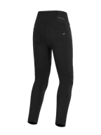 Alpinestars Stella Flex-Ast Leggings, motorcykel-leggings til kvinder, sort, set bagfra med højtaljet linning og funktionelle baglommer, strømlinet urbant køreudstyr med diskret Alpinestars-logo på lommen