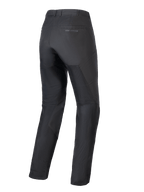 Alpinestars Stella C-1 Air bukser til damer, sorte motorcykelbukser, set bagfra, store tech mesh-paneler på benene for luftgennemstrømning, strømlinet urbant design med diskret branding på baglommen