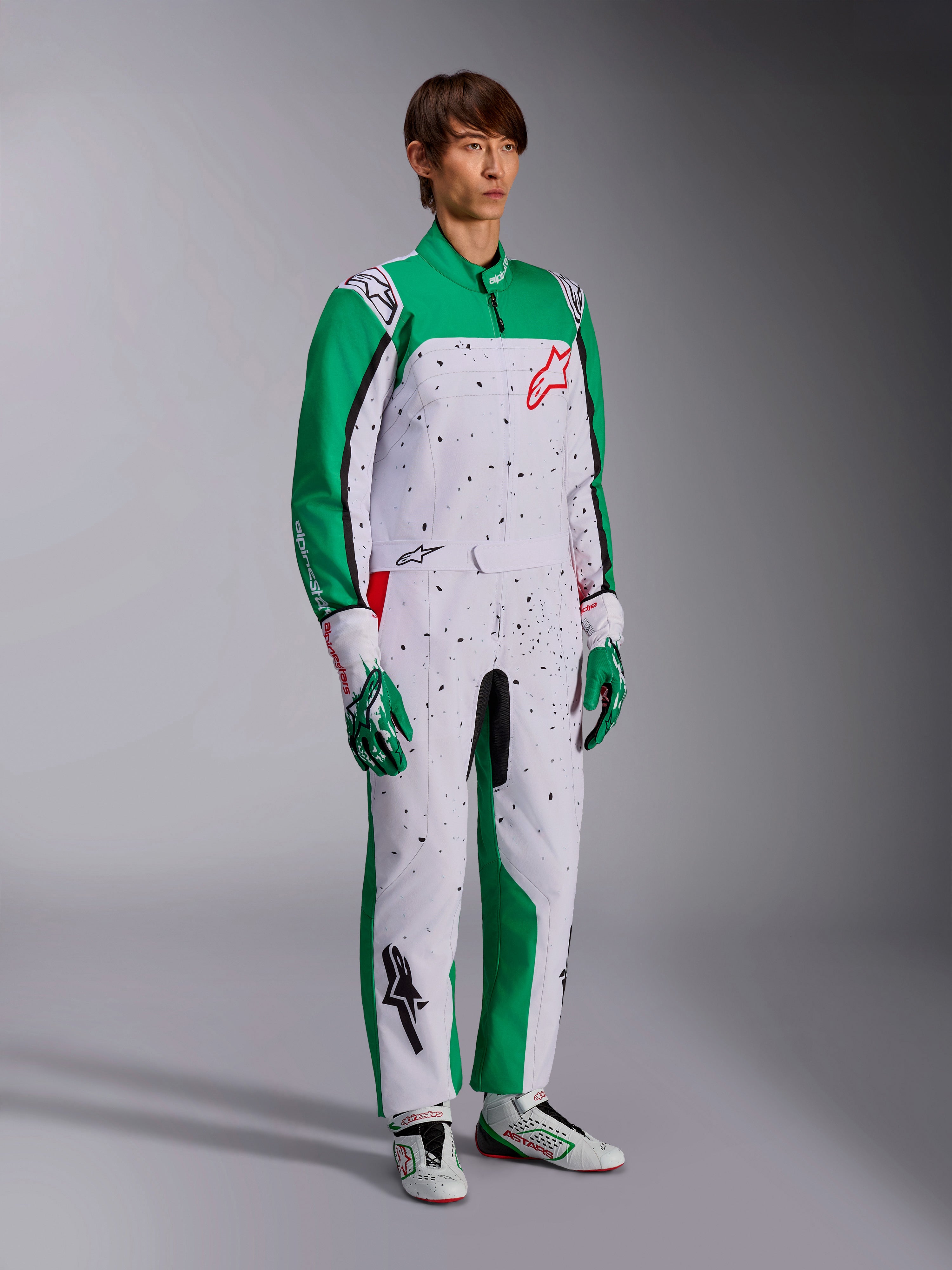 KHGS☆ KMX-9 V3 Graphic 6 - White Karting Suit | Alpinestars®