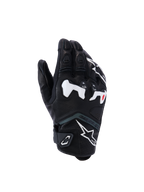Alpinestars SP-R Tech handsker, motorcykelracinghandsker, sort med hvide og røde detaljer, forstærket knobeskyttelse, tekstureret overflade med polstrede fingre, velcro-håndledsrem, moderne sportsligt design