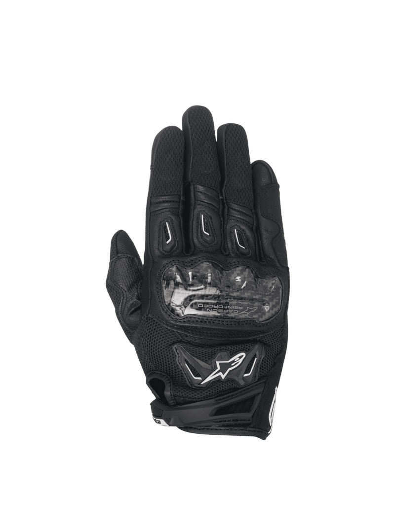 Alpinestars Stella SMX-2 Air Carbon V2 Women's Motorcycle Racing Gloves, Black Leather and 3D Mesh with Carbon Knuckle.