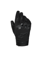 Alpinestars SP X Z Waterproof Gloves, Motorcycle Gloves, Black, featuring hard-shell TPU knuckle protection, tonal Alpinestars star logo, and durable textile construction for all-weather riding.