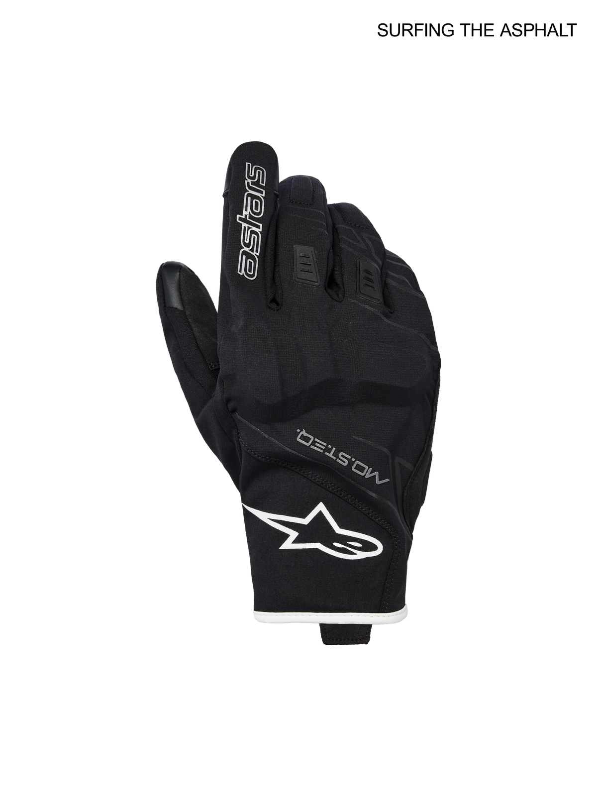 Alpinestars Moblast vandtætte handsker, herre-motorcykelhandsker til urbant brug, sort og hvid, Drystar-tekstil- og gedelæderkonstruktion med PU-knoker og CE-certificering