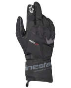 Alpinestars WT-3 Drystar isolerede handsker, sorte touring-motorcykelhandsker, vandtæt og isoleret konstruktion med formstøbt knobeskyttelse, hvidt stjernelogo på pegefingeren, mellemlang manchet med Alpinestars-branding