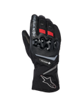 Alpinestars WT-8 GORE-TEX isolerede handsker, motorcykel vinterhandsker, sort med røde detaljer og sølvlogoer, med hård TPU-knobeskyttelse, lang manchet og GORE-TEX-vandtæthed til kørsel i koldt vejr