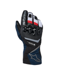 Alpinestars WT-8 GORE-TEX Insulated handsker, motorcykel vinterhandsker, sort og mørkeblå med røde og hvide accenter, med hård TPU-knobeskyttelse, GORE-TEX-branding og design med lang manchet.