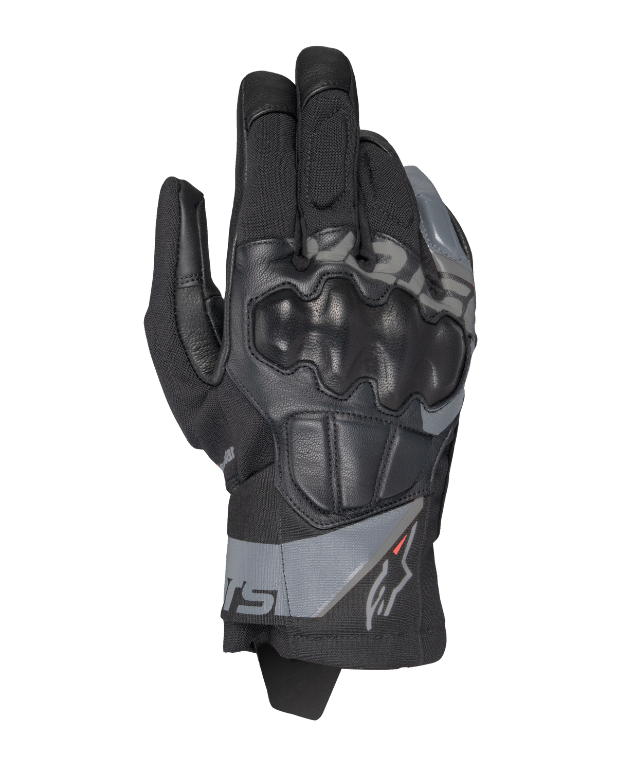 Alpinestars Corozal V3 Drystar® Gloves, Adventure Motorcycle Gloves, Black with Gray Accents, Hard Knuckle Protection, Mixed Textile and Leather Construction, Waterproof Drystar® Technology