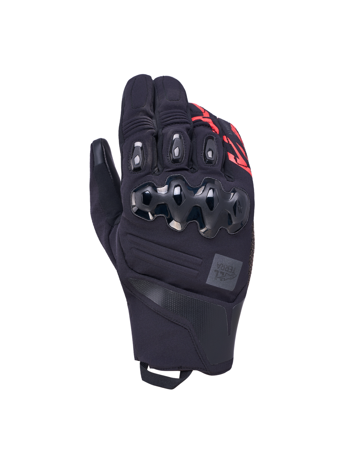 Alpinestars Harok Pro Drystar handsker, all-terrain motorcykelhandsker, sort og rød, CE-certificeret vandtæt beskyttelse med ergonomisk kno