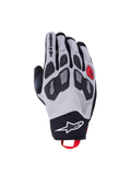 Alpinestars Maxdura Drystar handsker, dual-sport motorcykelhandsker i grå og sort med røde detaljer, CE-certificeret beskyttelse og vandtæt tekstilkonstruktion