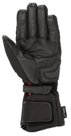 Alpinestars HT-5 Heat Tech Drystar®-handsker, sort, set fra håndfladen, med gedelæderkonstruktion, håndfladeslider og justerbare stropper ved håndled og manchet, vandtæt og opvarmet vinterudstyr til motorcykel-touring
