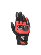 Alpinestars Honda SMX Z Drystar® handsker, vandtætte motorcykelhandsker i sort og rød, fuldnarvet gedelæder med hård knobeskyttelse og Drystar® membran.