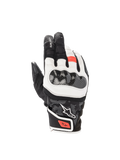 Alpinestars SMX Z Drystar® handsker, vandtætte motorcykelhandsker til sport, sort og hvid med rød fluo, hård knobeskyttelse.