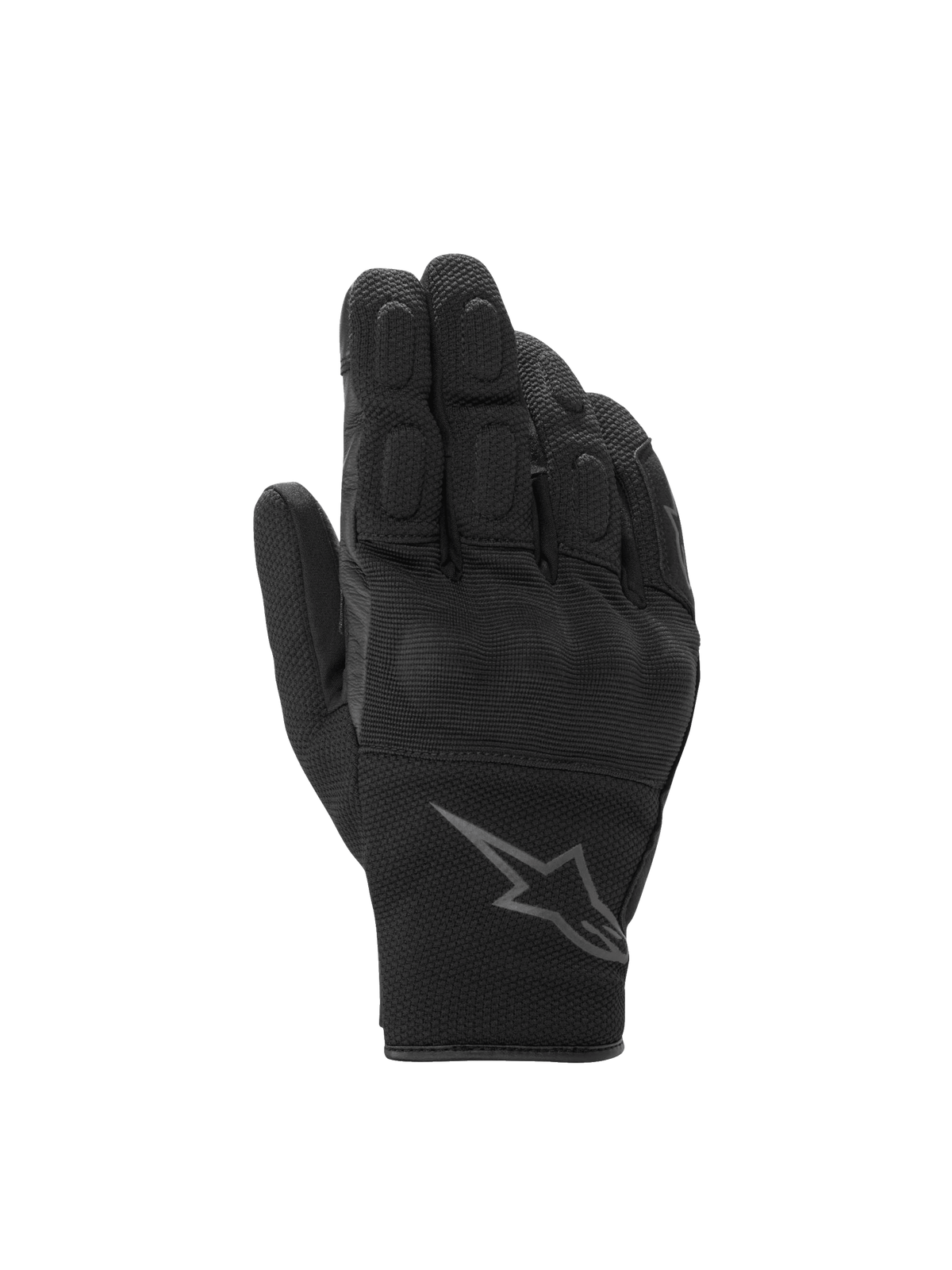 Alpinestars S-Max Drystar Gloves, gray and black anthracite waterproof short sport motorcycle gloves with knuckle protection.