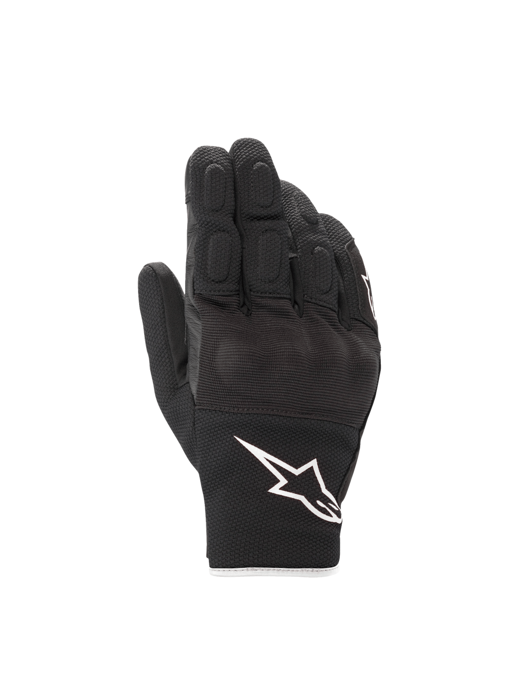 Alpinestars S-Max Drystar handsker, vandtætte motorcykelhandsker til mænd, sort og hvid, læder med hård knobeskyttelse