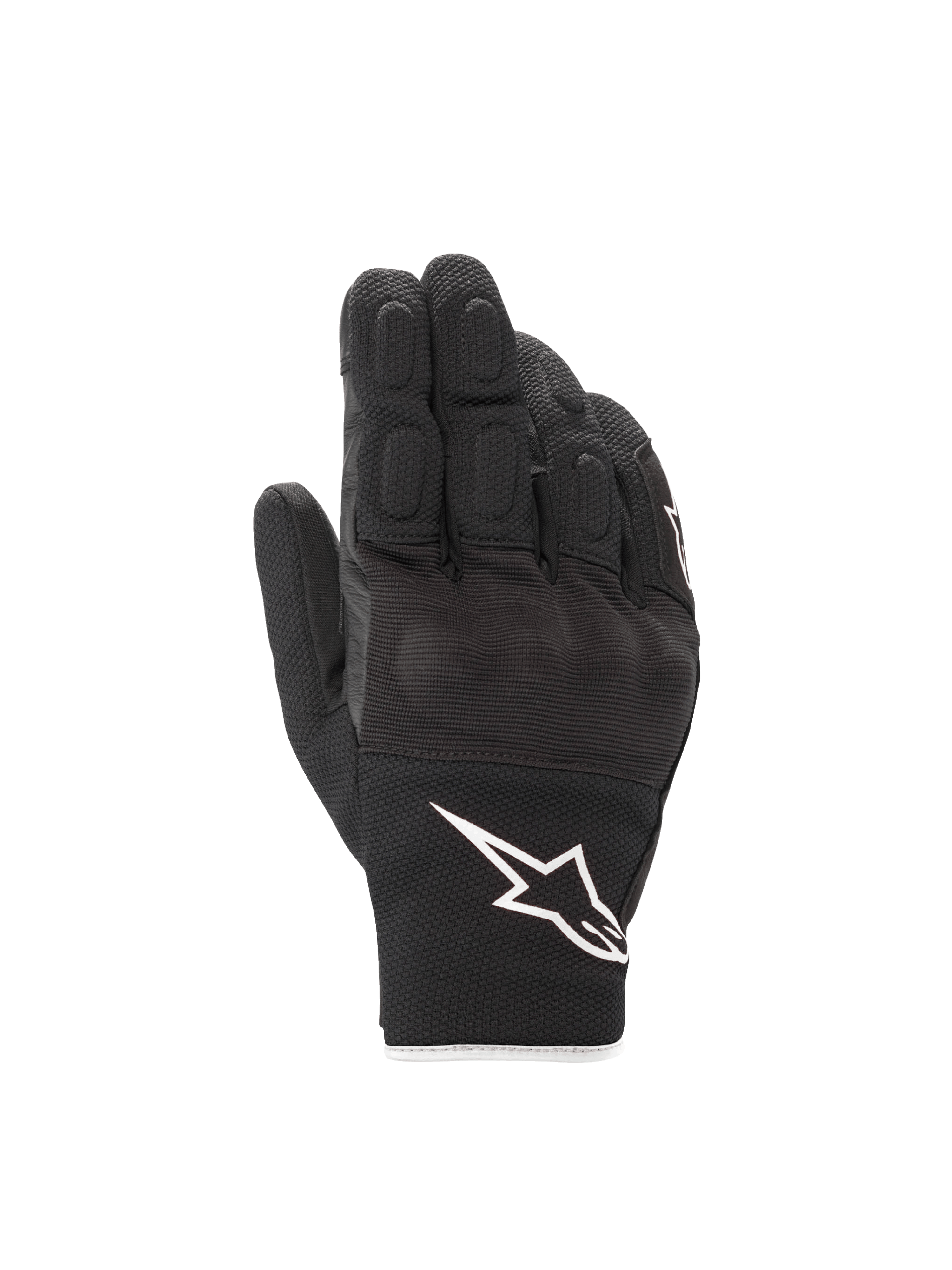 Alpinestars S-Max Drystar handsker, vandtætte motorcykelhandsker til mænd, sort og hvid, læder med hård knobeskyttelse