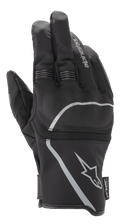 Alpinestars Syncro V2 Drystar® Gloves, Urban Motorcycle Gloves, Black and Mid Gray, back view highlighting the textile construction and viscoelastic knuckle protection, waterproof and breathable design with reflective accents.