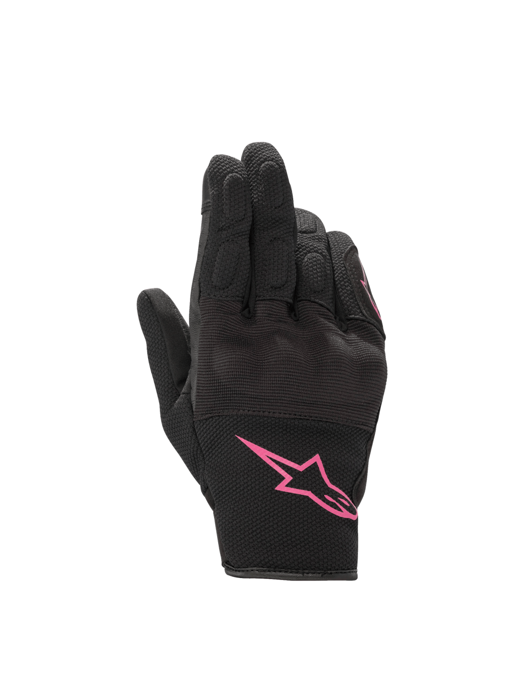Alpinestars Stella S-Max Drystar motorcykelhandsker til damer, sort og fuchsia, vandtætte med knobeskyttelse