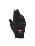 Alpinestars Stella S-Max Drystar motorcykelhandsker til damer, sort og fuchsia, vandtætte med knobeskyttelse